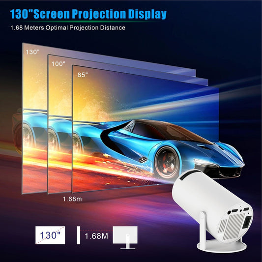 HY300 Pro Mini Projektor – Portabel Hemmabio | 130" Bild | WiFi 6, Bluetooth 5.0 & Android 11